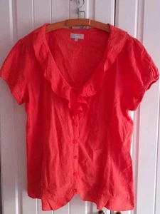 Ladies Pretty Orange Blouse Size 14 Good Condition - Picture 1 of 4