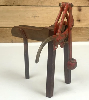 RARE ANTIQUE 1800s SALESMAN SAMPLE WOOD/BRASS CORN FODDER CHOPPER HARVESTER TOOL - Image 1 of 4