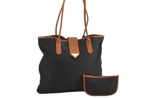 Auténtico Bolso de Hombro YVES SAINT LAURENT Vintage PVC Cuero Negro 7645M - Imagen 1 de 10
