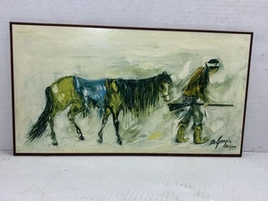 Panel Ted DeGrazia “Lost Apache” Lam-N-Art 19,5x11,5 arte vintage del suroeste - Imagen 1 de 5