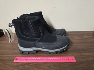 Lands End Men's SZ 11 M Squall Zip Up Boots Black/Black Winter Boots Insulated - Picture 1 of 5