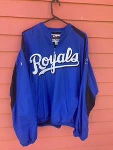 Kansas City Royals Quarter-Zip Pullover AUTHENTIC Majestic MLB Collection XL - Picture 1 of 16