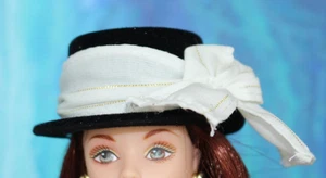 Schwarzer englischer Reithut passt Barbie Zylinder Stil Siegerkreis Ersatz - Bild 1 von 6