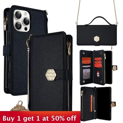 For Motorola Moto G 5G 2024 2025 2023 2022 Edge 50 40 Leather Wallet Phone Case - Image 1 of 4