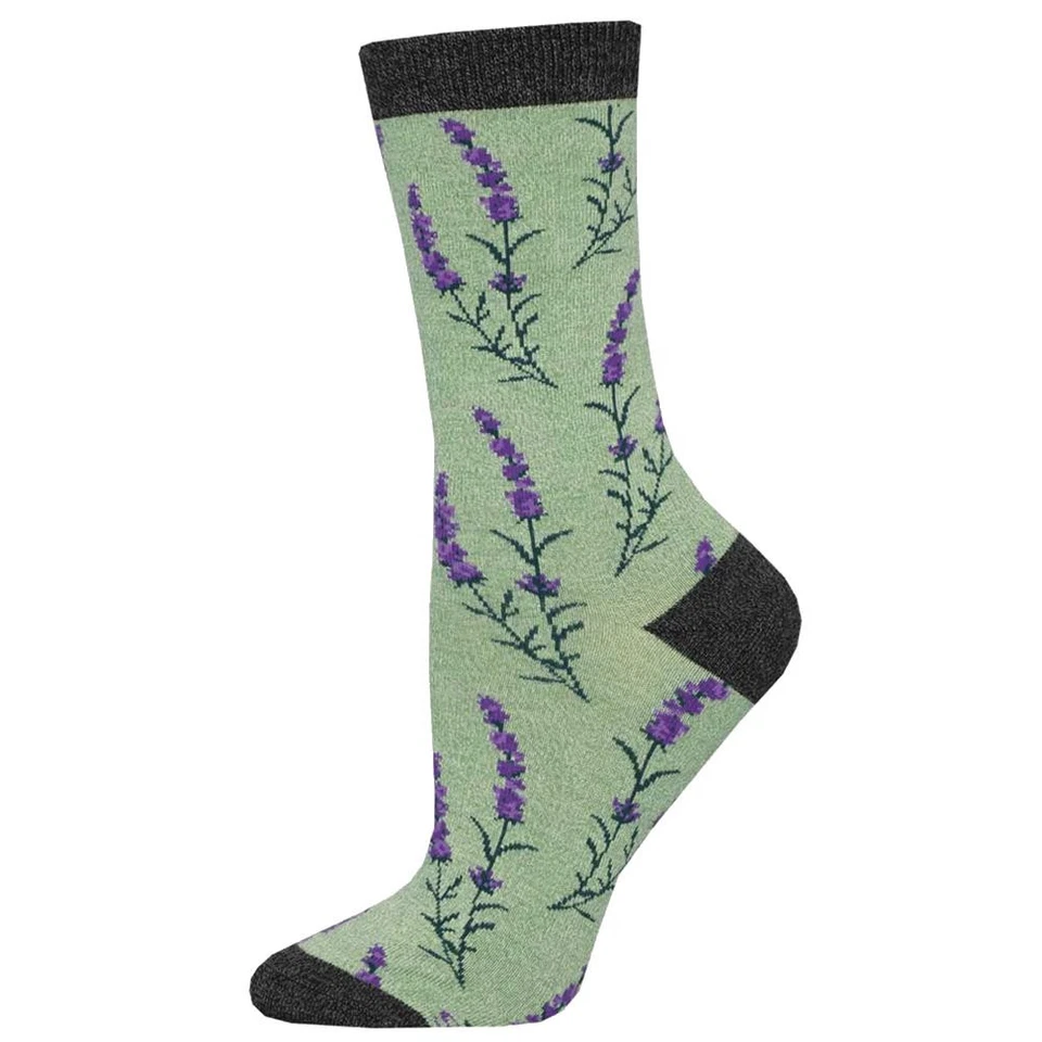 Calcetines Socksmith Para Mujer Bambú Crew Preciosos Lavanda Novedad Calzado Verde Foto 1 de 1