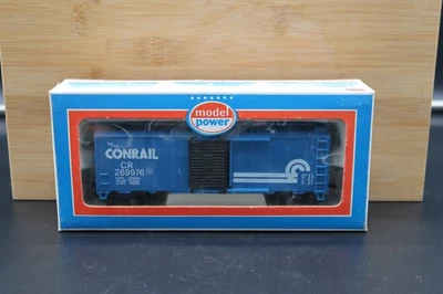 MODEL POWER HO SCALE: CONRAIL 40’ S/D Box Car CR #269976 Vintage BLUE W/ Box - Image 1 of 4