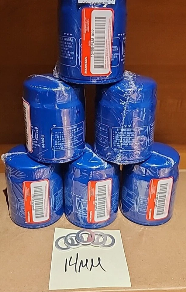Filtro de aceite 6PK HONDA GENUINO OEM con lavadoras 15400-PLM-A02 NUEVO SELLADO Foto 1 de 1