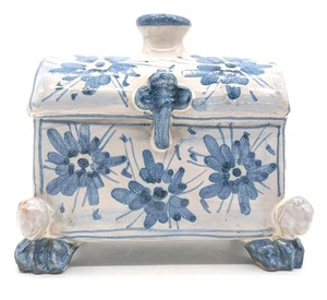 Vintage Majolika Kunstkeramik blau und weiß Brust Handwärmer Made in Italy  - Bild 1 von 17