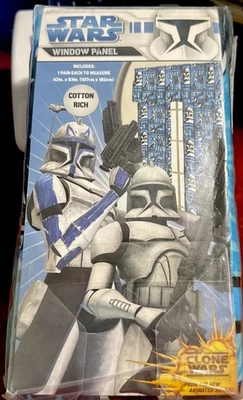 Star Wars Clone Wars Window Panel Curtains DRAPE NEW 42x63 Cotton/polyester New - Image 1 of 4