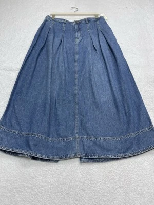 Falda Anthropologie Pilcro Midi Mujer Azul Denim Boho Retro Vacaciones Talla 10 Nueva con Etiquetas Foto 1 de 4