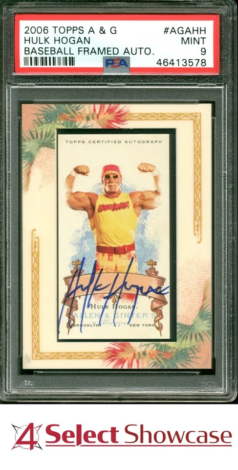 2006 TOPPS ALLEN & GINTER BASEBALL FRAMED AUTOGRAPH #AGAHH HULK HOGAN HOF PSA 9 - Image 1 of 4
