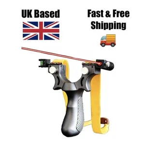 Slingshot Metal Alloy Catapult Hunting High Velocity + Spare Band - UK SELLER - Picture 1 of 9