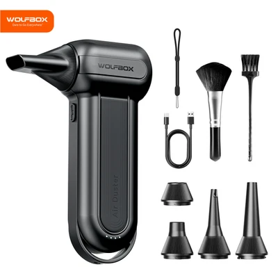 WOLFBOX 150000RPM Compressed Air Duster Turbo Fan DF100 Black 3 Speed Adjustable - image 1 of 4
