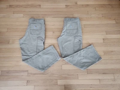 Pantalones de trabajo Carhartt resistentes de lona flexible talla 38x32 ajuste relajado BN2291-M (2 pares) Foto 1 de 4