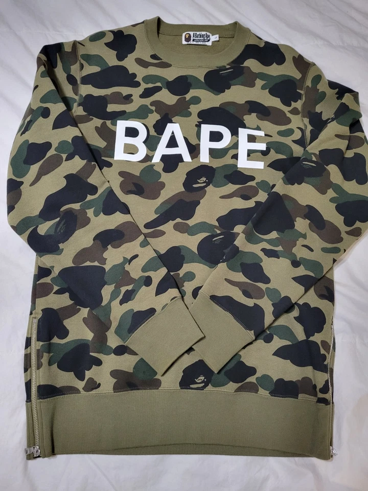 Suéter BAPE Para Hombre Grande - Un Mono de Baño Cuello Redondo - Verde Camuflaje L  Foto 1 de 4