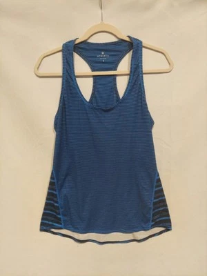 Athleta Women's Blue & Black Mixed Stripe Racer Back Tank Top Size Small - Image 1 of 4