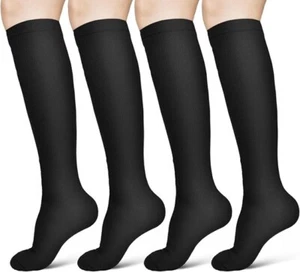 Calze a Compressione per Donne E Uomo, 2 Paia Elastici Compressione Graduata For - Foto 1 di 7