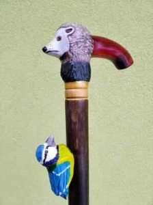 Bastón de madera mano hermoso animal bastón de madera - Imagen 1 de 4