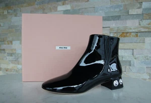 MIU MIU Gr 37  Lack Stiefeletten Schuhe schwarz NEU ehem. UVP 760 € - Imagen 1 de 7