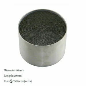 Universal Metal Catalytic Converter High Flow 98mm 4'' Euro5 300cpsi 70mm length - Picture 1 of 4