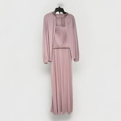 Vestido Bernadette Designs Vintage Plisado Con Chaqueta Años 70 Cuentas S/M Foto 1 de 4