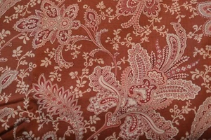 Boundless Dusty Roads Brick Red Paisley Premium 100% CottonFabric Quilting BTY - Picture 1 of 5