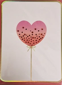 PAPYRUS GEMMED HERZ BALLON GLÜCKLICHE LIEBE TAG VALENTINSTAG KARTE - Bild 1 von 4