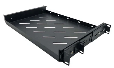 19" Rack Mount ADJUSTABLE Pull-Out Sliding Keyboard Mouse Network Shelf Tray - Image 1 of 3