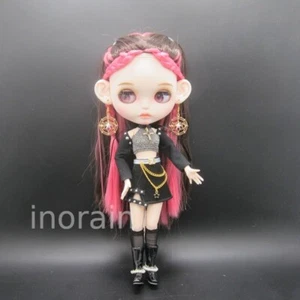 Juego de pendientes falda cadera estilo club nocturno negro muñeca Blythe personalizado de 12" + caja de almacenamiento - Imagen 1 de 8