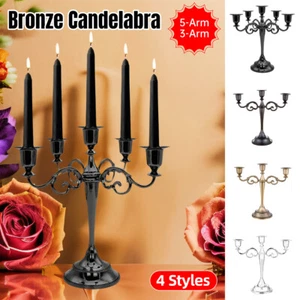 3/5 Arms Alloy Candle Holder Stand Candlesticks Candelabra Wedding Home Decor AU - Picture 1 of 17