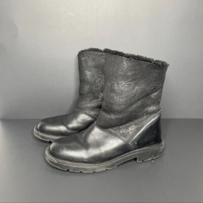 La Canadienne Shearling Snow Boots Womens 5.5 Black Leather Suede Fur lined Warm - Image 1 of 4