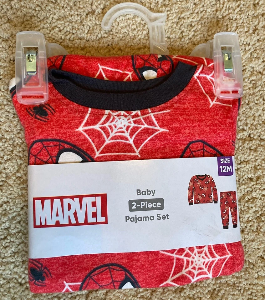12M Marvel Spiderman Baby Long Sleeve 2pc Pajama Set PJ's Set Long Sleeve