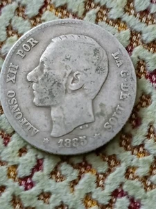1 Peseta Plata ALFONSO XIII 1885 - Imagen 1 de 2