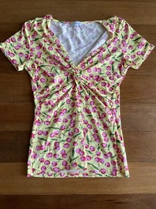 Korkor Made In Italy 🇮🇹 Top EUC Size 42 Euro US Medium Cherry Pattern Y2K - Picture 1 of 12