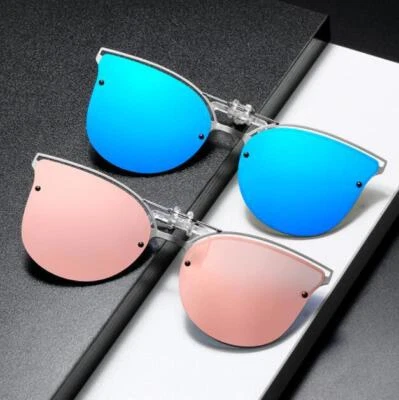 Gafas de sol polarizadas abatibles con clip para ojo de gato para mujer gafas de conducción sin montura Foto 1 de 4