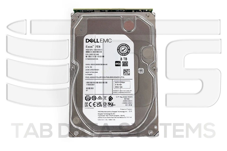 EMC Isilon 005053523 8TB 7.2K 6Gb 4Kn 3.5" SATA HDD A200 H500 H400 118000881-01 - Image 1 of 1