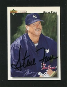 1992 Upper Deck #48 STEVE FARR, Yankees: Black Sharpie Autograph 161106 - Picture 1 of 3