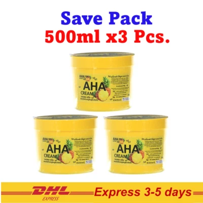 Body Cream AHA 70% Whitening Pineapple Bleaching Dark Spot Lightening 3x500ml - Image 1 of 4