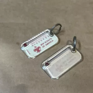 Pair Of Vintage Boy Scouts of America Thermometer Keychain BSA - Picture 1 of 6