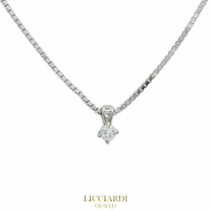 Collana donna punto luce oro bianco 18kt e diamante - Foto 1 di 4