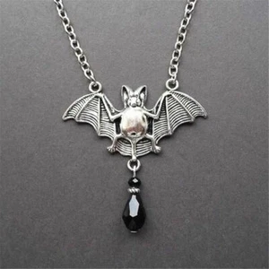 1PCS Vintage Crystal Gothic Bat Wings Pendant Necklace Choker Men Women Jewelry - Picture 1 of 4