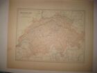 ANTIQUE 1892 SWITZERLAND MAP MOUNTAIN CLIMBING INTERESTING DETAILED FINE RARE NR