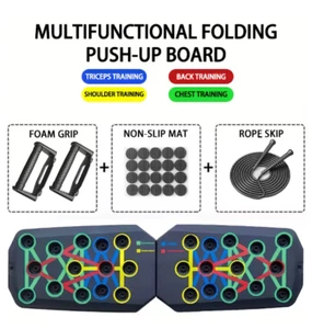 Tavola per Piegamenti Push Up - Set 3 pz Manubri Piegamenti - Corda e Gommini - Foto 1 di 4