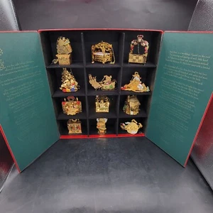 Danbury Mint Gold Plated Night Before Christmas 12 Ornament Collection in Box - Picture 1 of 20
