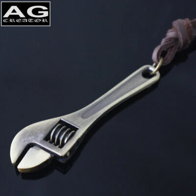 Mini Llave Colgante 26" Collar Cuero Marrón VENDEDOR EE. UU. Foto 1 de 4