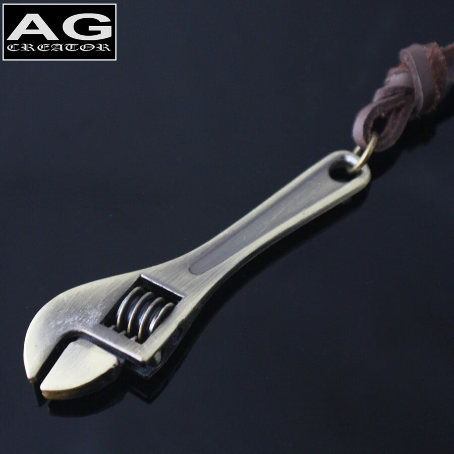 Mini Llave Colgante 26" Collar Cuero Marrón VENDEDOR EE. UU. Foto 1 de 4