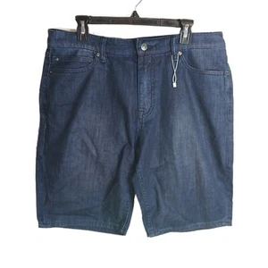 Hugo Boss Straight Fit Denim Shorts Mens 36 Dark Wash Mid Rise Bermuda Shorts - Picture 1 of 4
