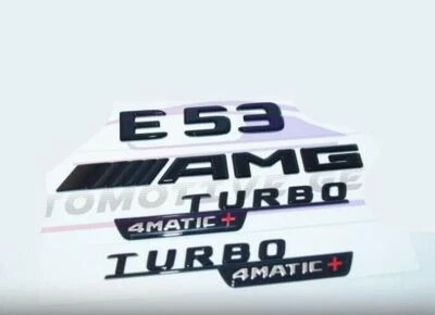 E53 AMG TURBO 4MATIC+ Emblema Negro Brillante Conjunto Combo Insignia Foto 1 de 3