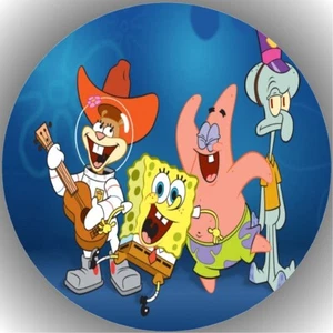 Colocador de tartas cumpleaños imagen de tartas fondant oblea Bob Esponja L43 - Imagen 1 de 1