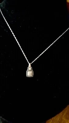 NEW TAGS GEMPORIA BLACK & WHITE DIAMOND PENDANT 925 SILVER CHAIN & COA - Image 1 of 4